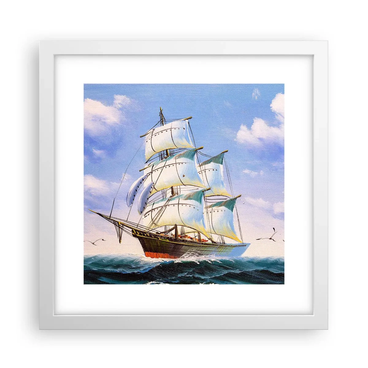 Plakat i hvid ramme - Stolt med vinden - 30x30 cm