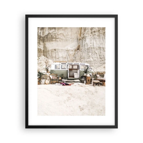 Plakat i sort ramme - Tid til at starte rejsen - 40x50 cm