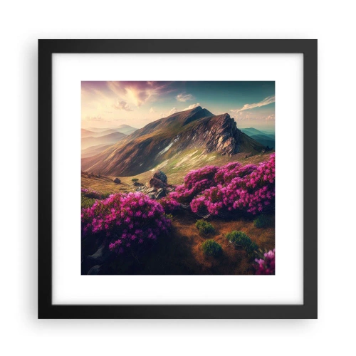 Plakat i sort ramme - Sommer i bjergene - 30x30 cm