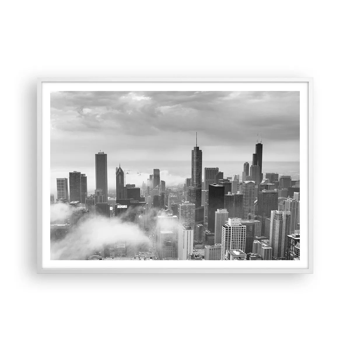 Plakat i hvid ramme - Amerikansk landskab - 100x70 cm
