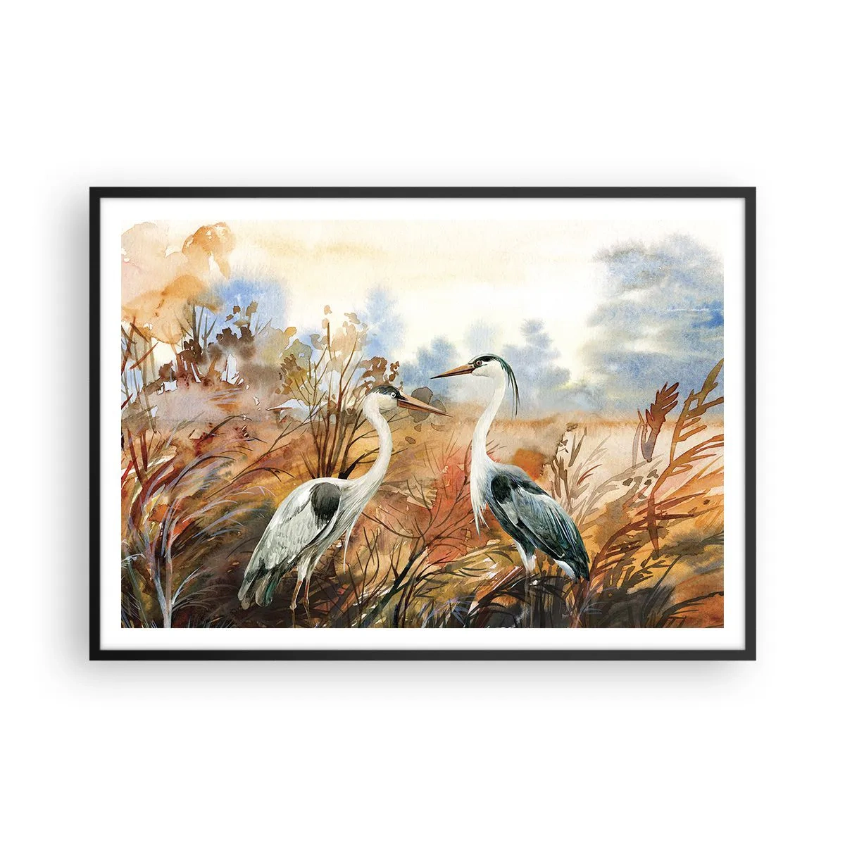 Plakat i sort ramme - Hvor skal vi hen om efteråret? - 100x70 cm