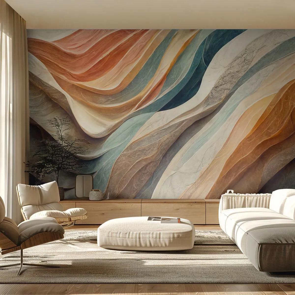 Fototapet Premium Canvas - Øjeblikke før forandring - Struktur, Mønster, Lyse - 250x175 cm