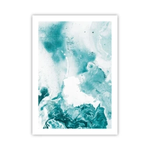 Plakat - Blå oversvømmelsesflader - 50x70 cm