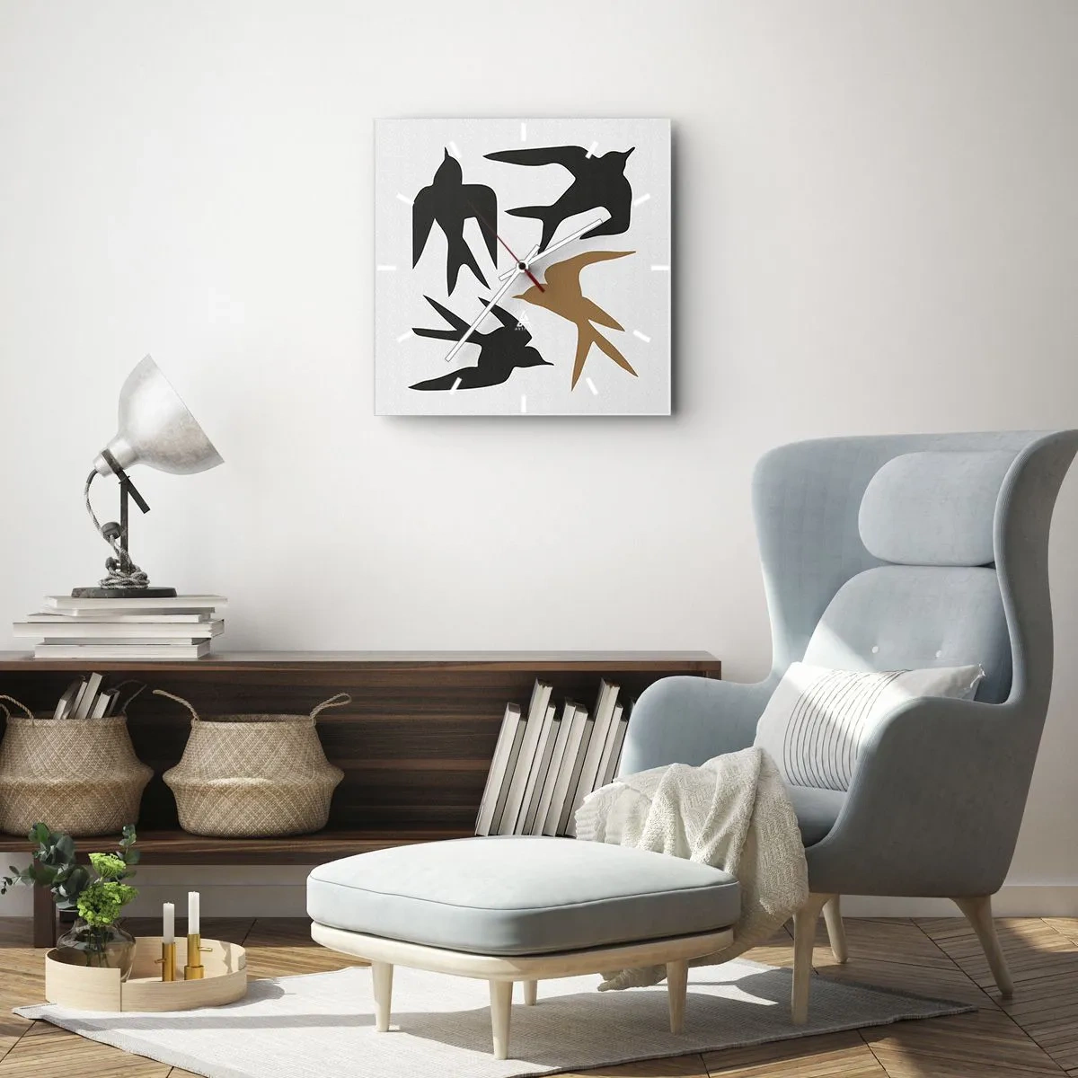 Vægur, Uret - Sluge spil - 40x40 cm