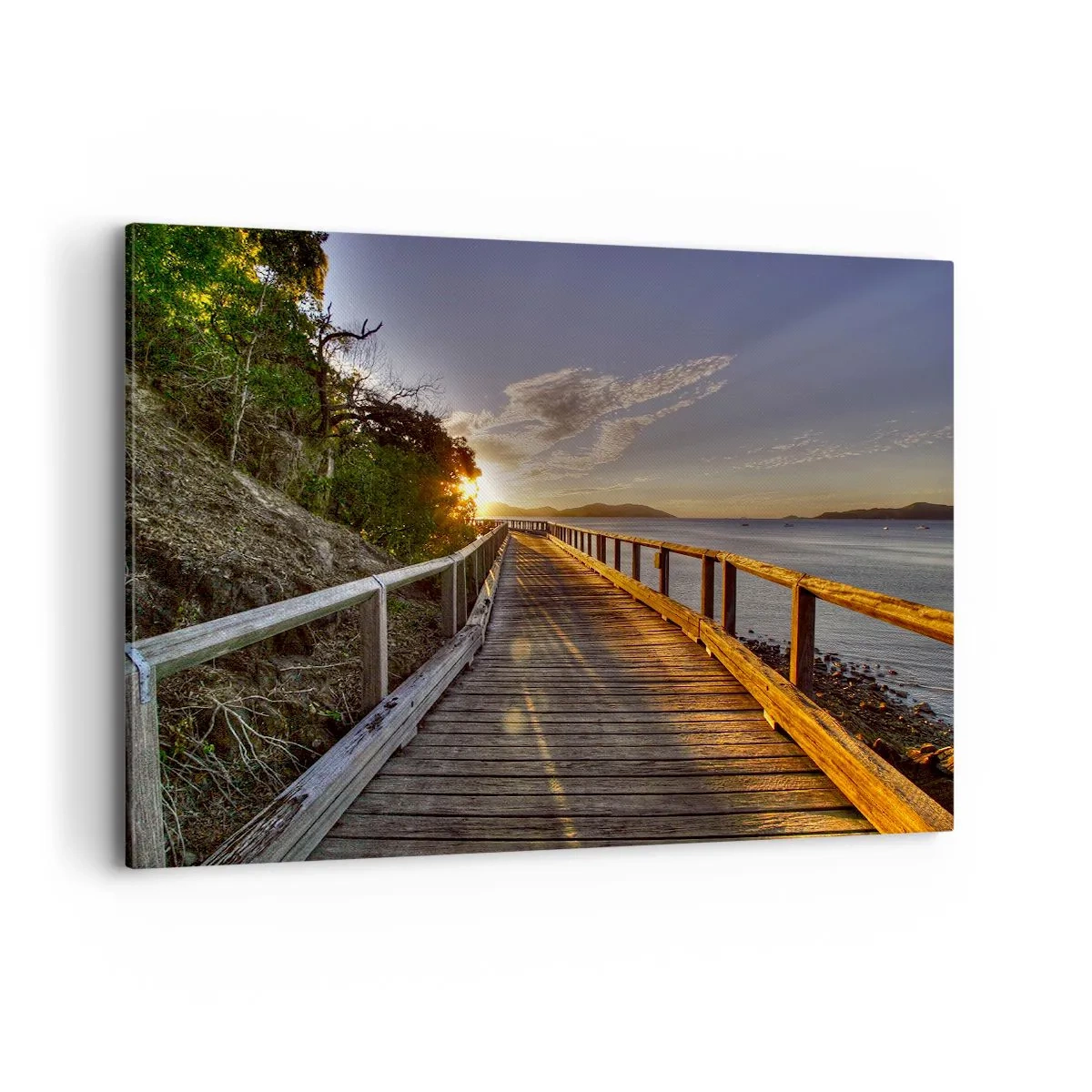 Lærredstryk - Billede på lærred - Gå, bliv ved med at gå mod solen - 120x80 cm