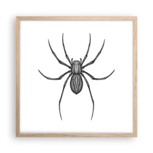 Plakat i ramme af lyst egetræ - Foruroligende præcision - 50x50 cm