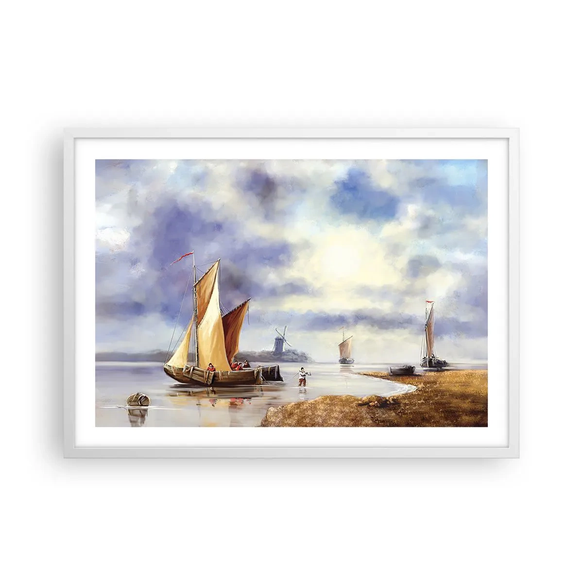 Plakat i hvid ramme - Sømændenes tilbagevenden - 70x50 cm