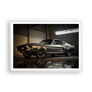 Plakat i hvid ramme - Tilbage til fortiden - 100x70 cm