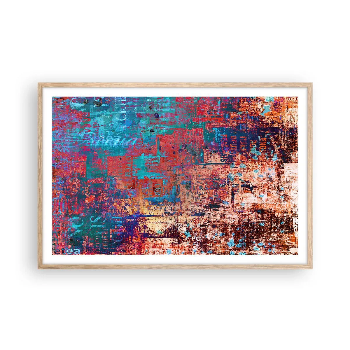 Plakat i ramme af lyst egetræ - Hukommelse og glemsel - 91x61 cm