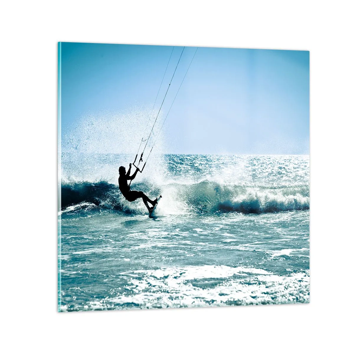 Billede på glas - Lad dig rive med - 50x50 cm