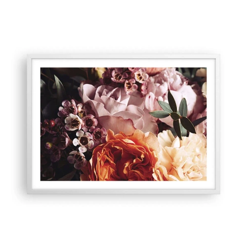 Plakat i hvid ramme - Indhyllet i skønhed - 70x50 cm