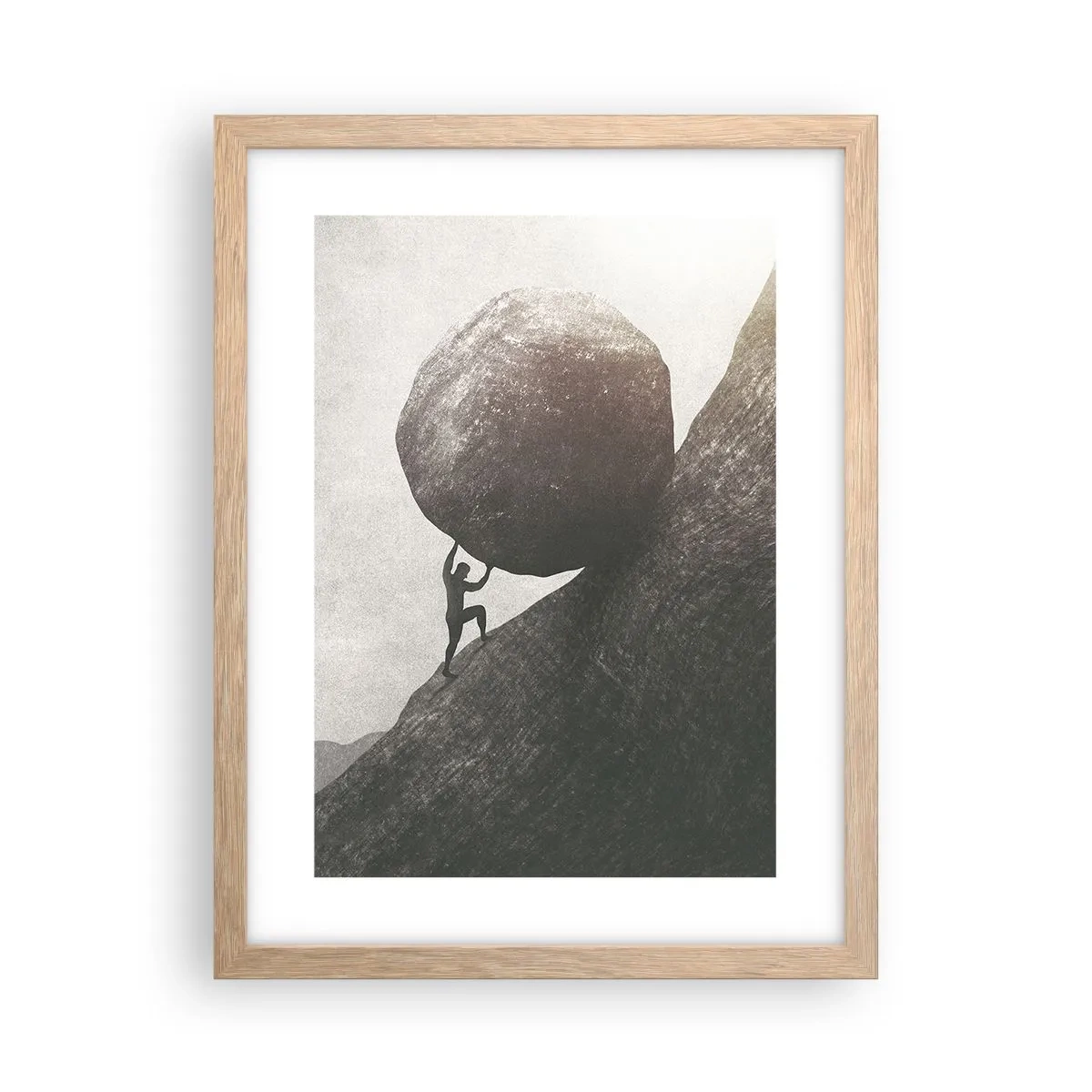 Plakat i ramme af lyst egetræ - Jeg tror mod al forventning - 30x40 cm