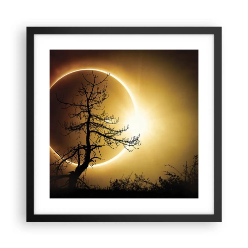 Plakat i sort ramme - Total formørkelse - 40x40 cm