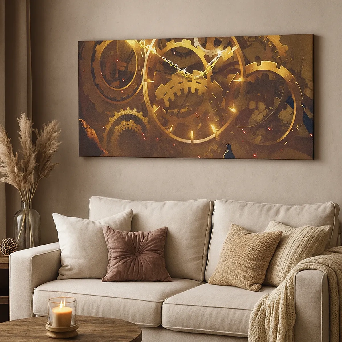 Lærredstryk - Billede på lærred - Ved tidens kilde - 30x30 cm