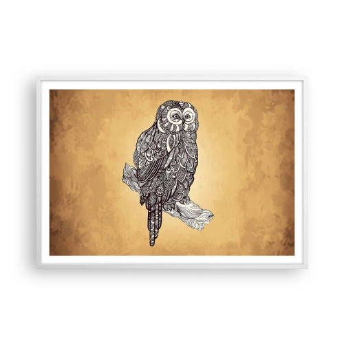 Plakat i hvid ramme - Indviklede ornamenter af visdom - 100x70 cm