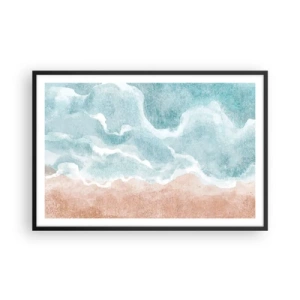 Plakat i sort ramme - Abstraktion af skyer - 91x61 cm