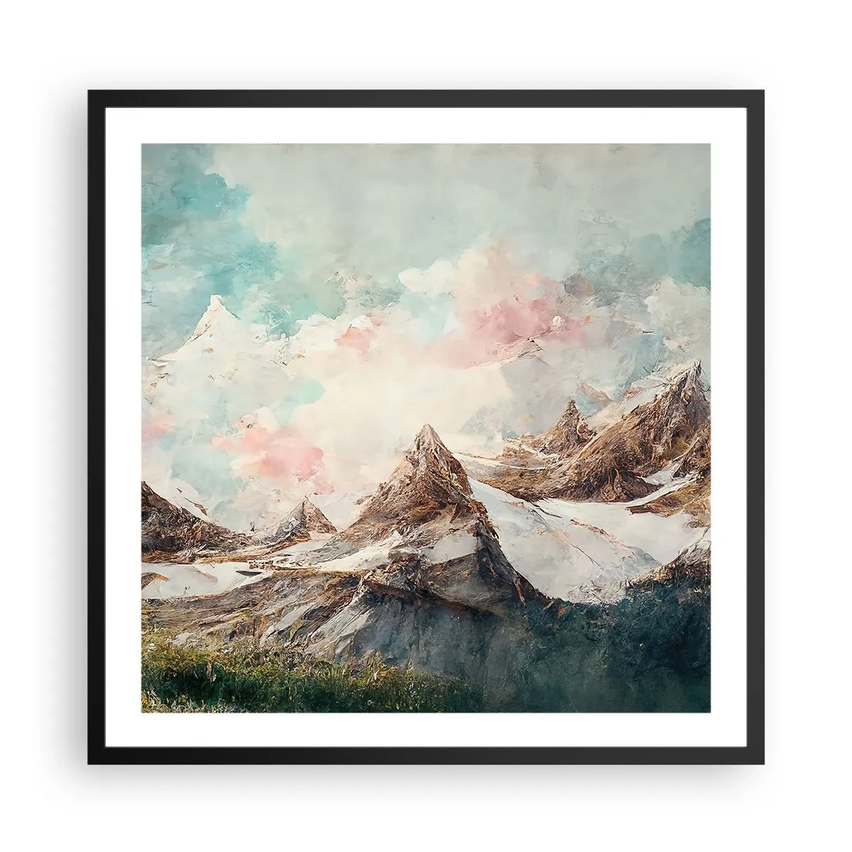 Plakat i sort ramme - Stenede knive - 60x60 cm