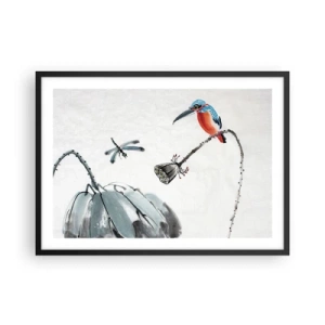 Plakat i sort ramme - Engenes liv - 70x50 cm