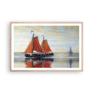 Plakat i ramme af lyst egetræ - Hey, sejl, sømand.... - 91x61 cm