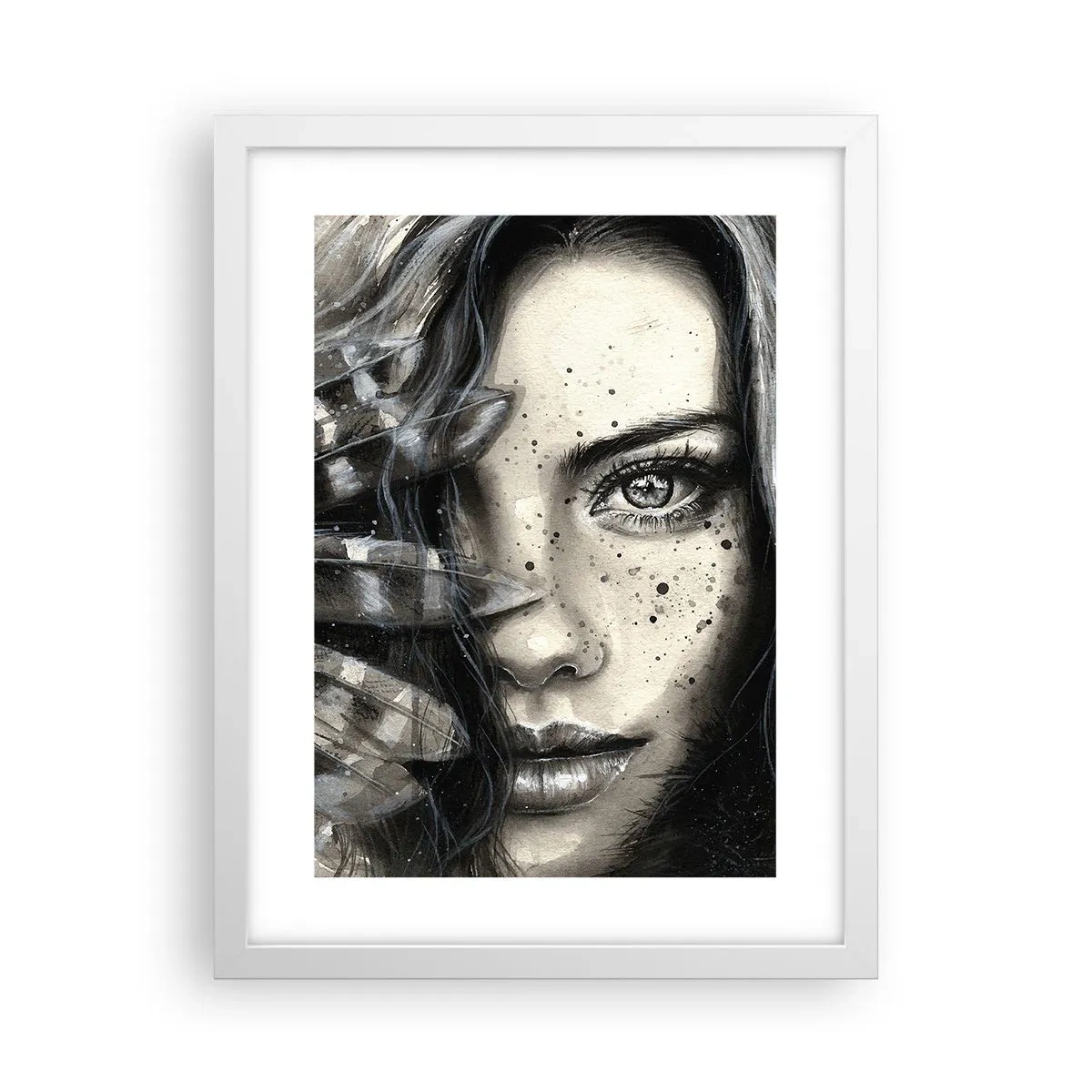 Plakat i hvid ramme - Vild skønhed - 30x40 cm