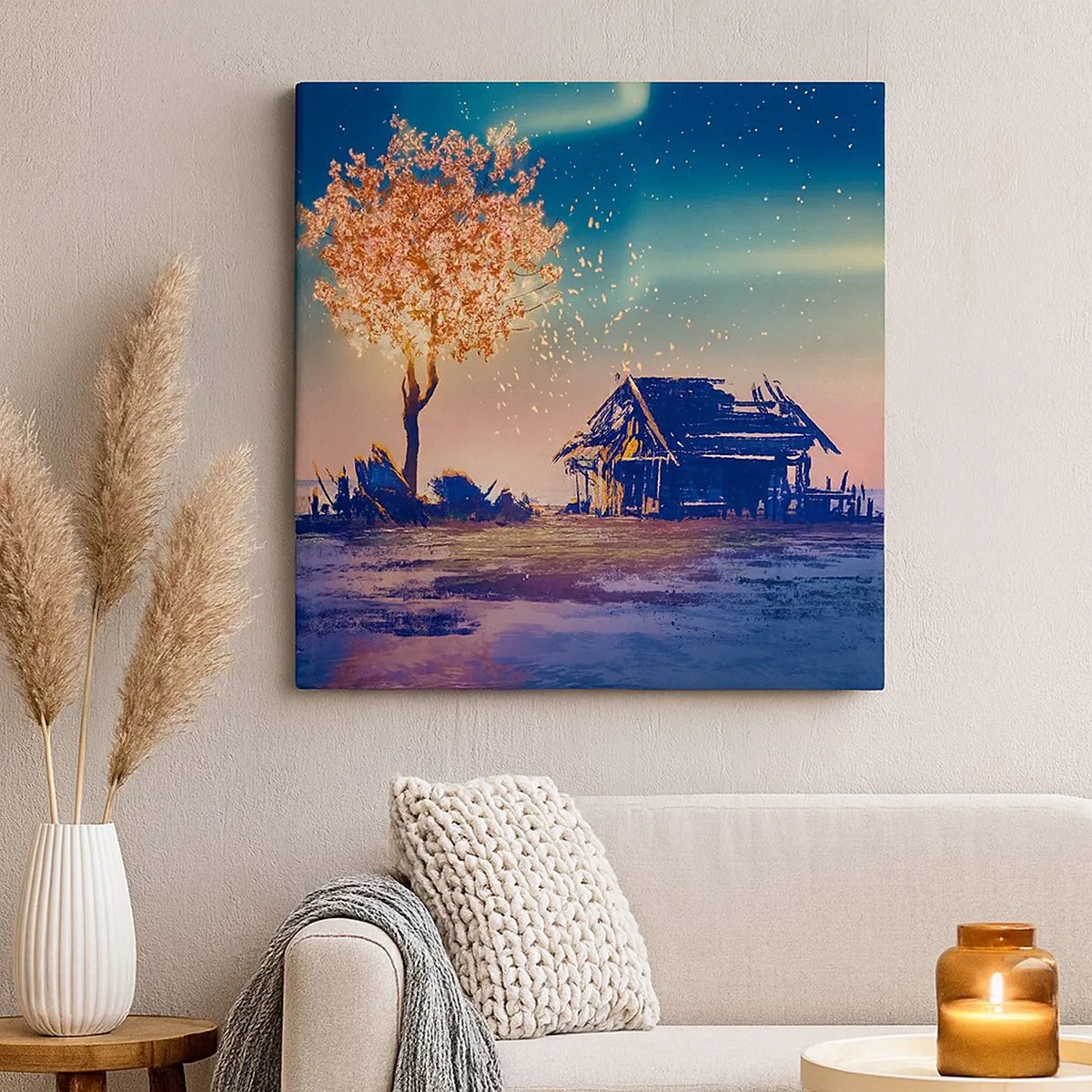 Lærredstryk - Billede på lærred - Naturen går ikke over - 30x30 cm