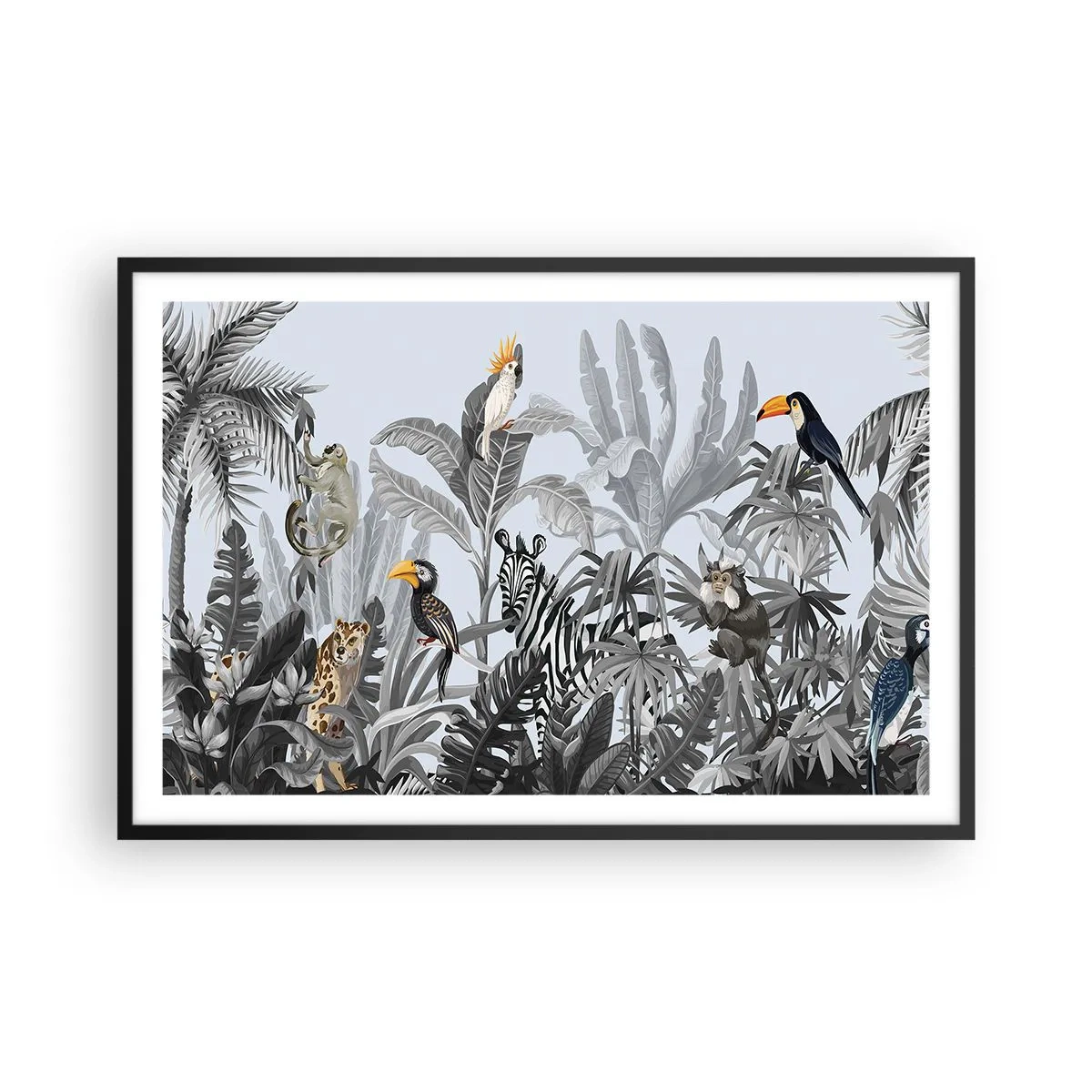 Plakat i sort ramme - En afrikansk fabel - 91x61 cm