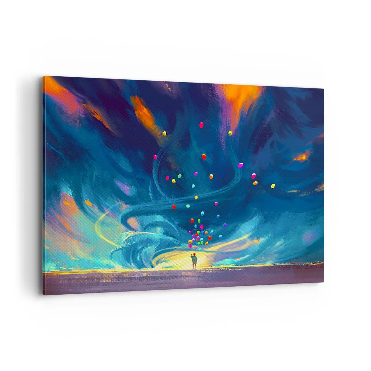 Lærredstryk - Billede på lærred - På en blå vind - 120x80 cm