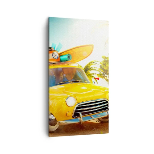 Lærredstryk - Billede på lærred - En rejse for mere end et smil - 45x80 cm
