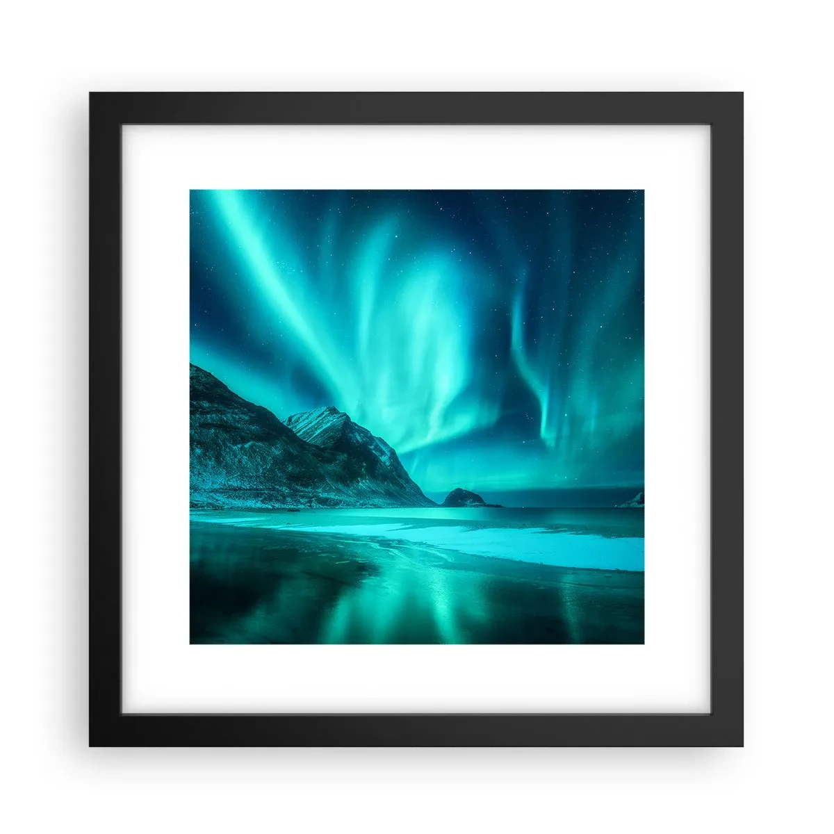 Plakat i sort ramme - Nordens vidundere - 30x30 cm