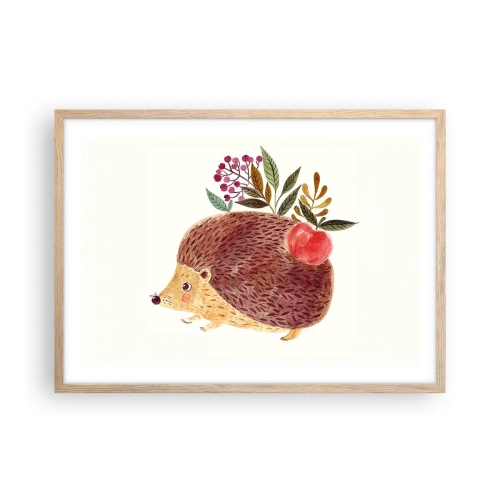 Plakat i ramme af lyst egetræ - Og du kan allerede lide mig - 70x50 cm