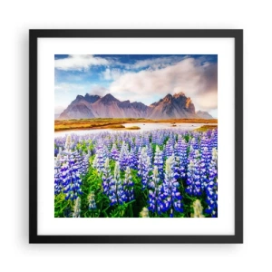 Plakat i sort ramme - Styrke og strenghed ved siden af blidhed - 40x40 cm