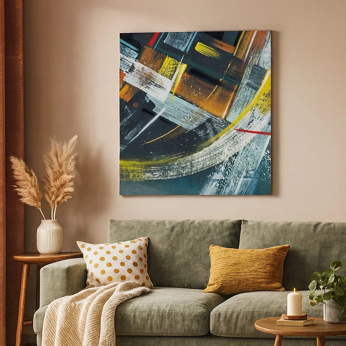 Lærredstryk - Billede på lærred - Bevægelsesenergi - 30x30 cm