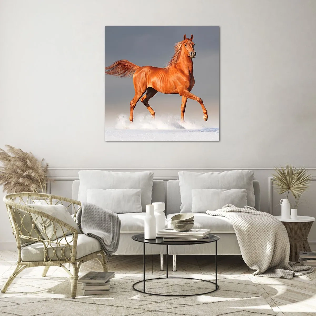 Billede på glas - Dansende ynde - 60x60 cm