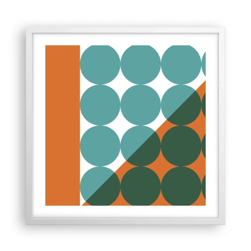 Plakat i hvid ramme - Op og over - 50x50 cm