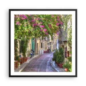 Plakat i sort ramme - En blomstrende gyde - 60x60 cm