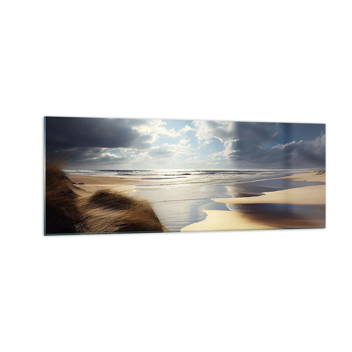 Billede på glas - Strand, vild strand - 140x50 cm