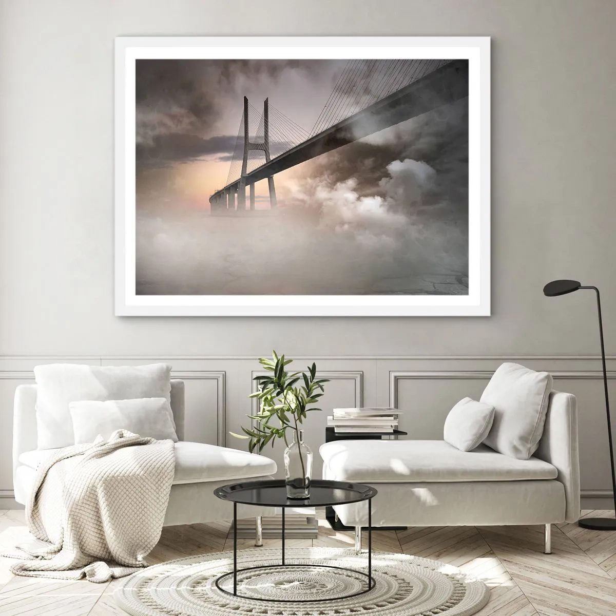 Plakat i hvid ramme - På en flod, der ikke eksisterer - 91x61 cm