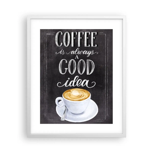 Plakat i hvid ramme - Ja, selvfølgelig! - 40x50 cm