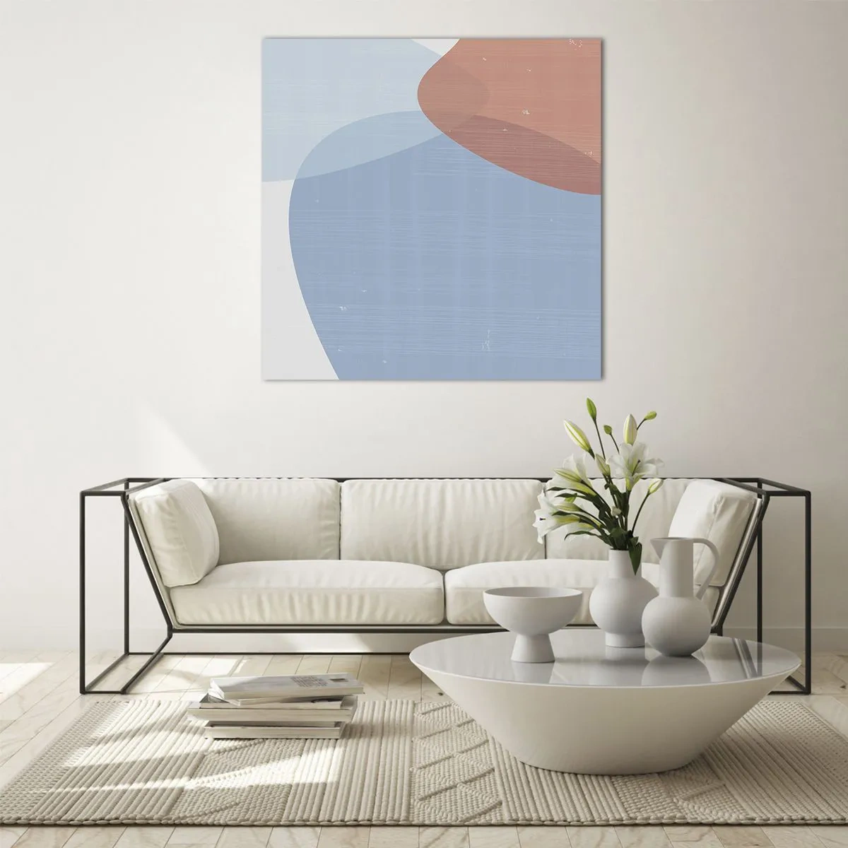 Billede på glas - Pastelfarvede relationer - 70x70 cm