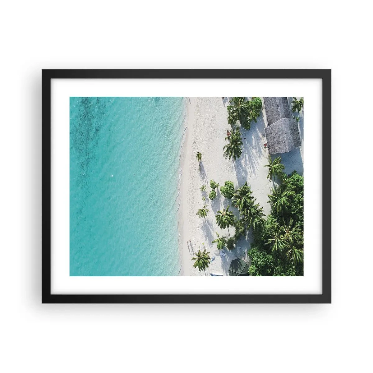 Plakat i sort ramme - Ferie i paradis - 50x40 cm
