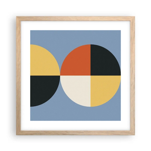 Plakat i ramme af lyst egetræ - Se og tæl - 40x40 cm