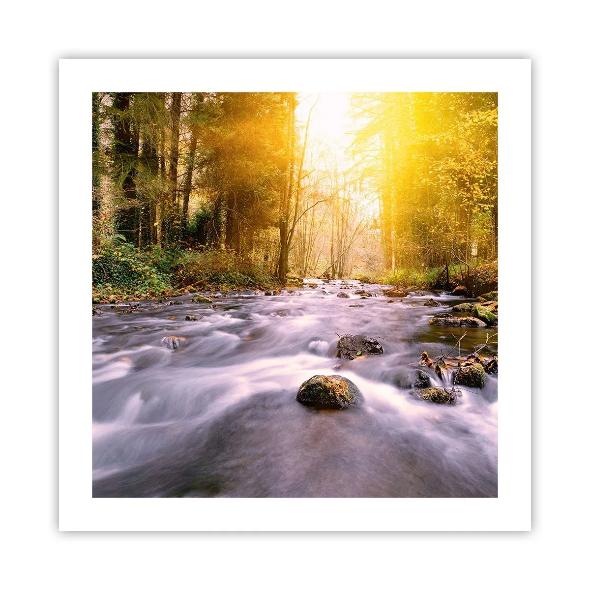 Plakat - Malachit i sølv- og guldfatning - 50x50 cm