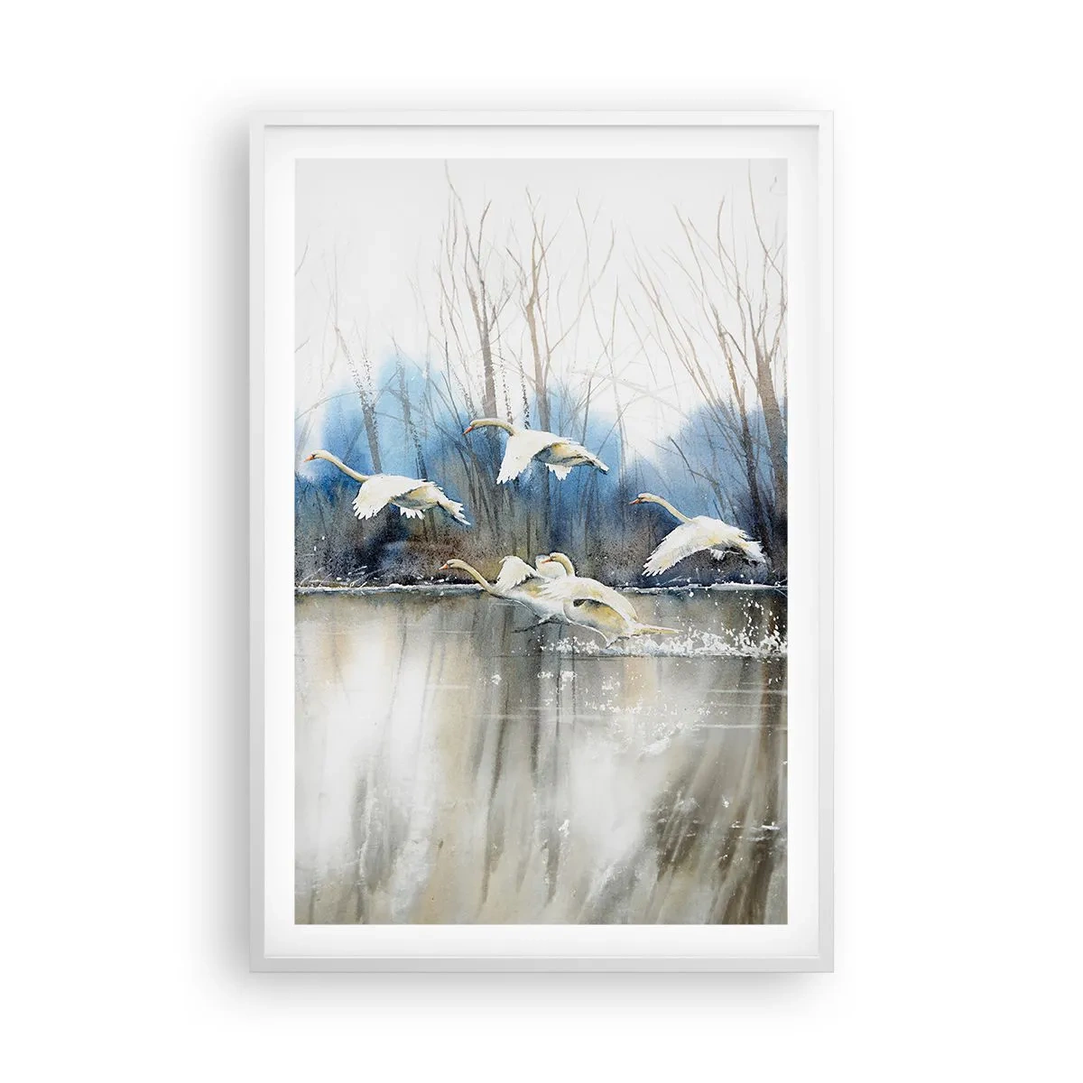 Plakat i hvid ramme - Som i en fortælling om vilde svaner - 61x91 cm