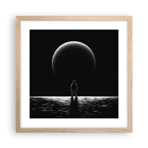Plakat i ramme af lyst egetræ - Ansigt til ansigt - 40x40 cm