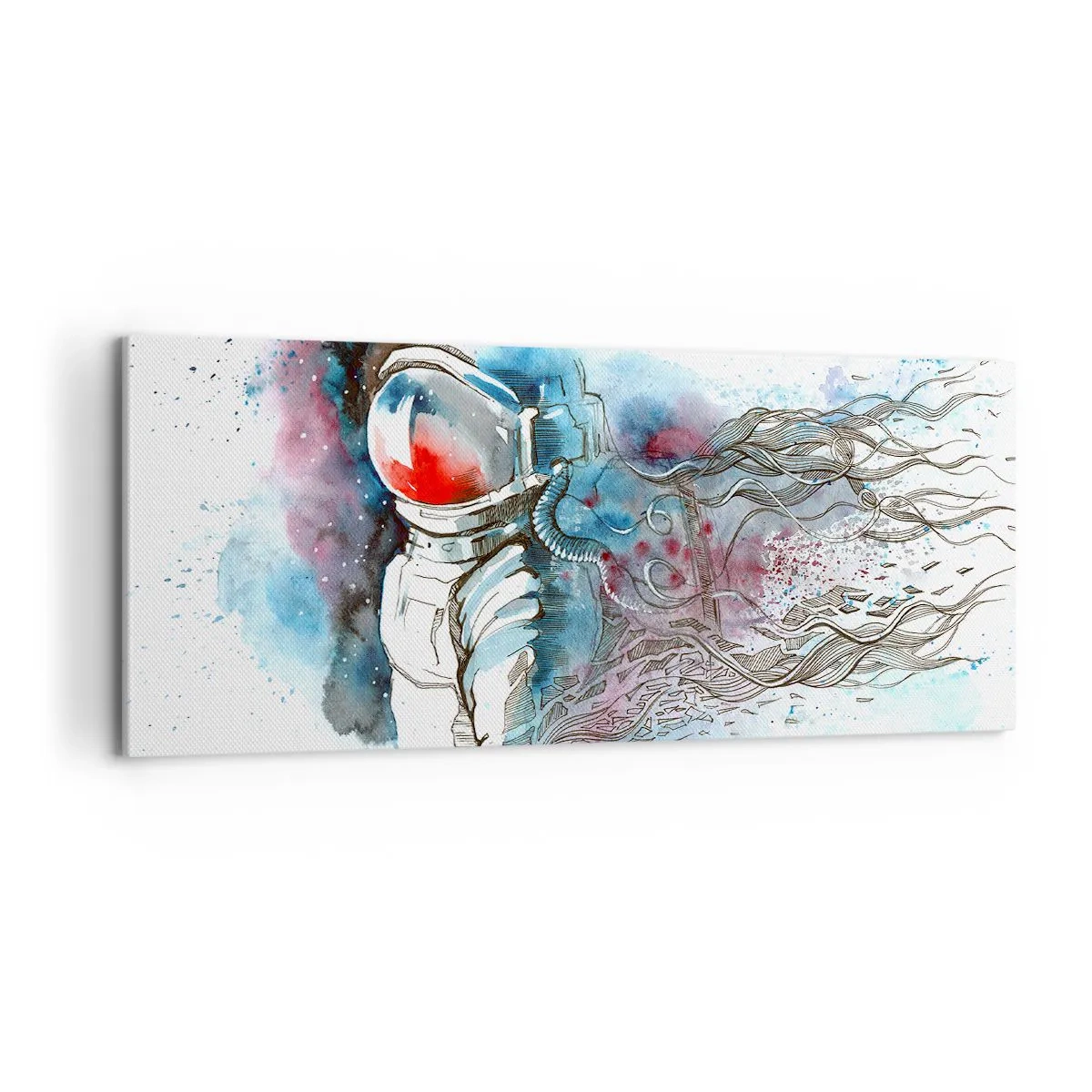 Lærredstryk - Billede på lærred - Alene med kosmos - 100x40 cm