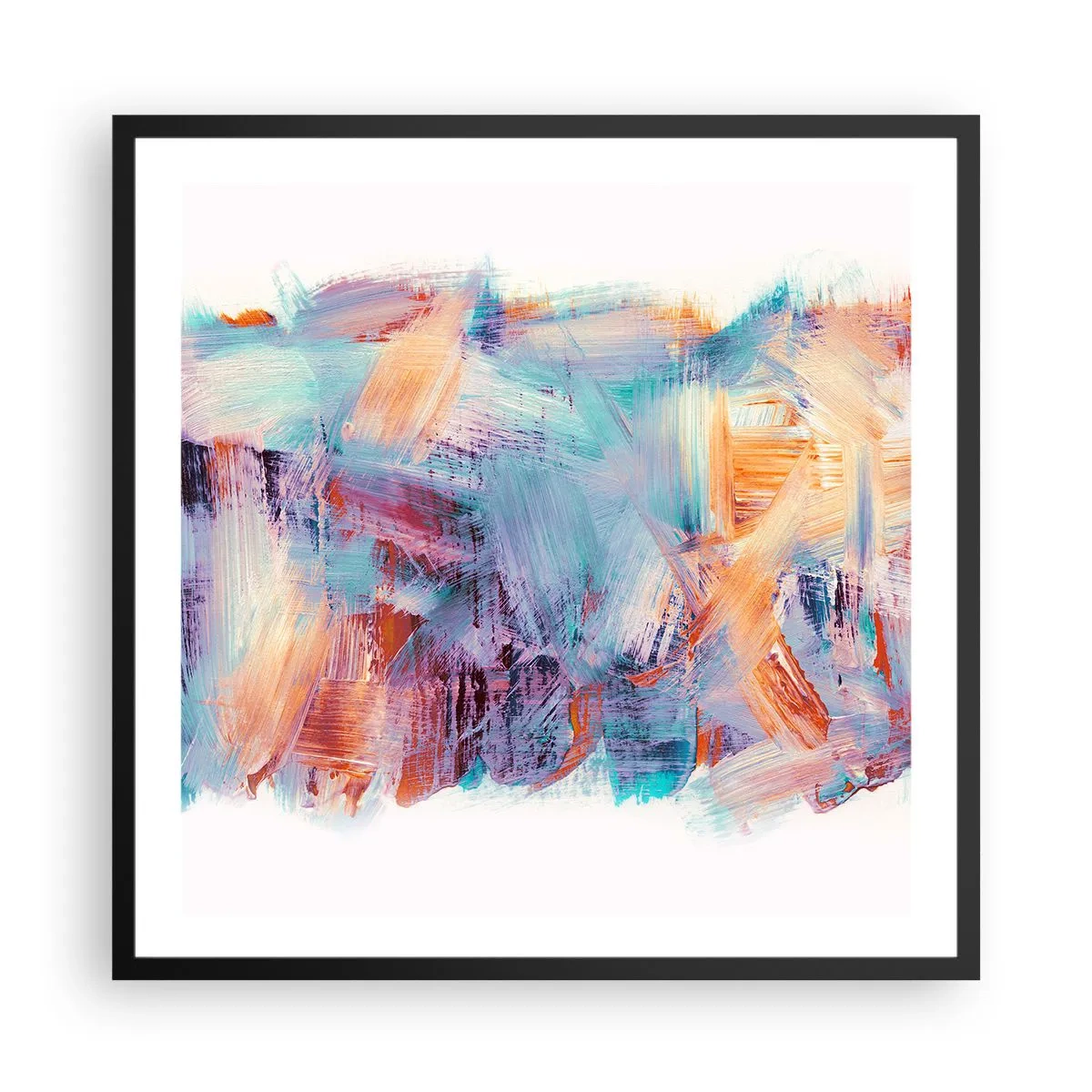 Plakat i sort ramme - Farverigt rod - 60x60 cm