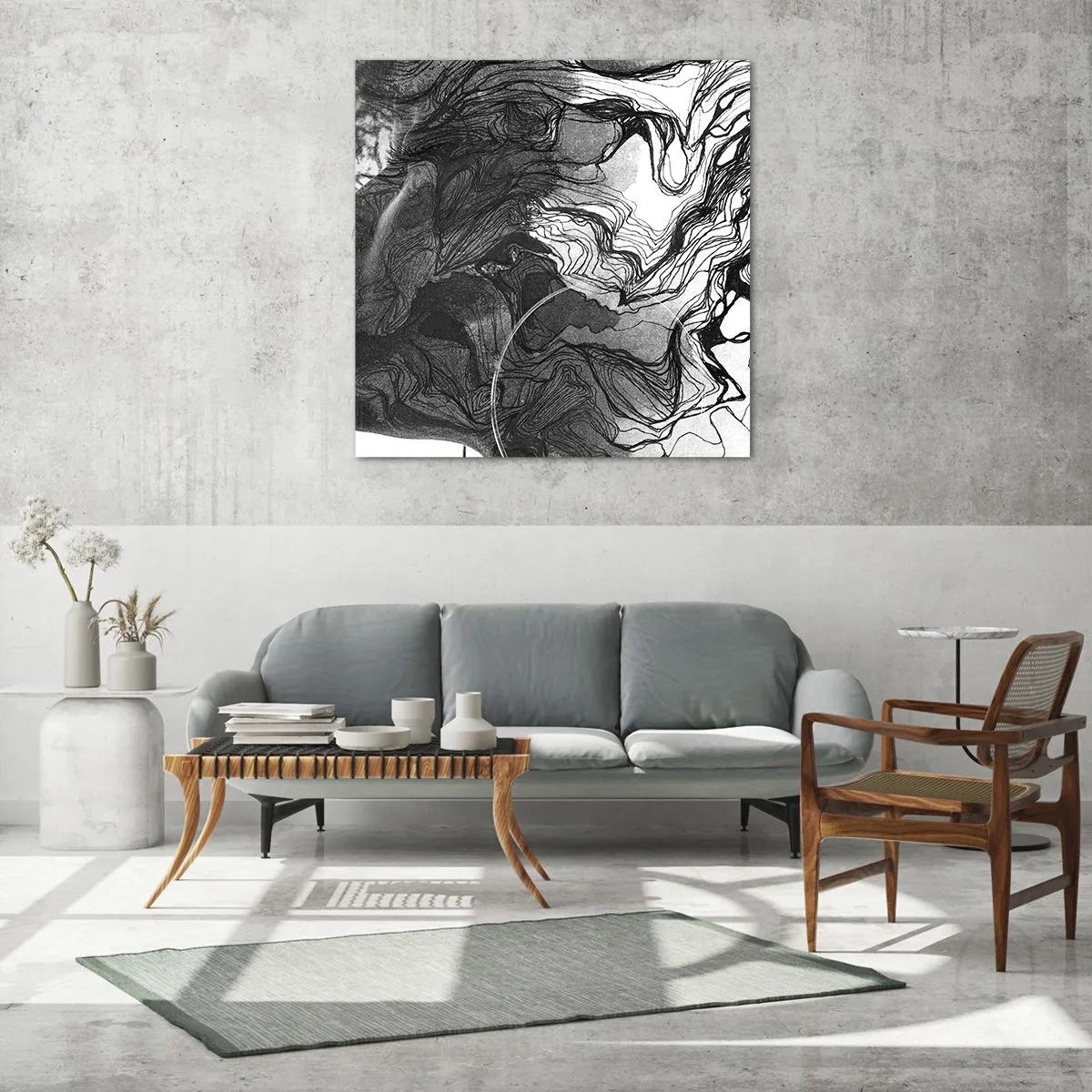 Billede på glas - Forviklet i drømme - 70x70 cm