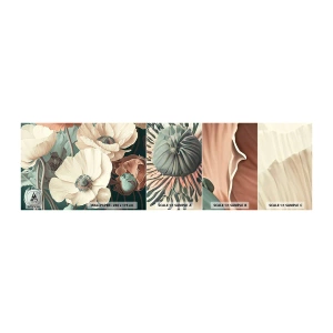 Prøve Fototapet Selvklæbende Deluxe Sticker - Valmuernes hvisken - Blomster, Planter, Pastel - 100x30 cm