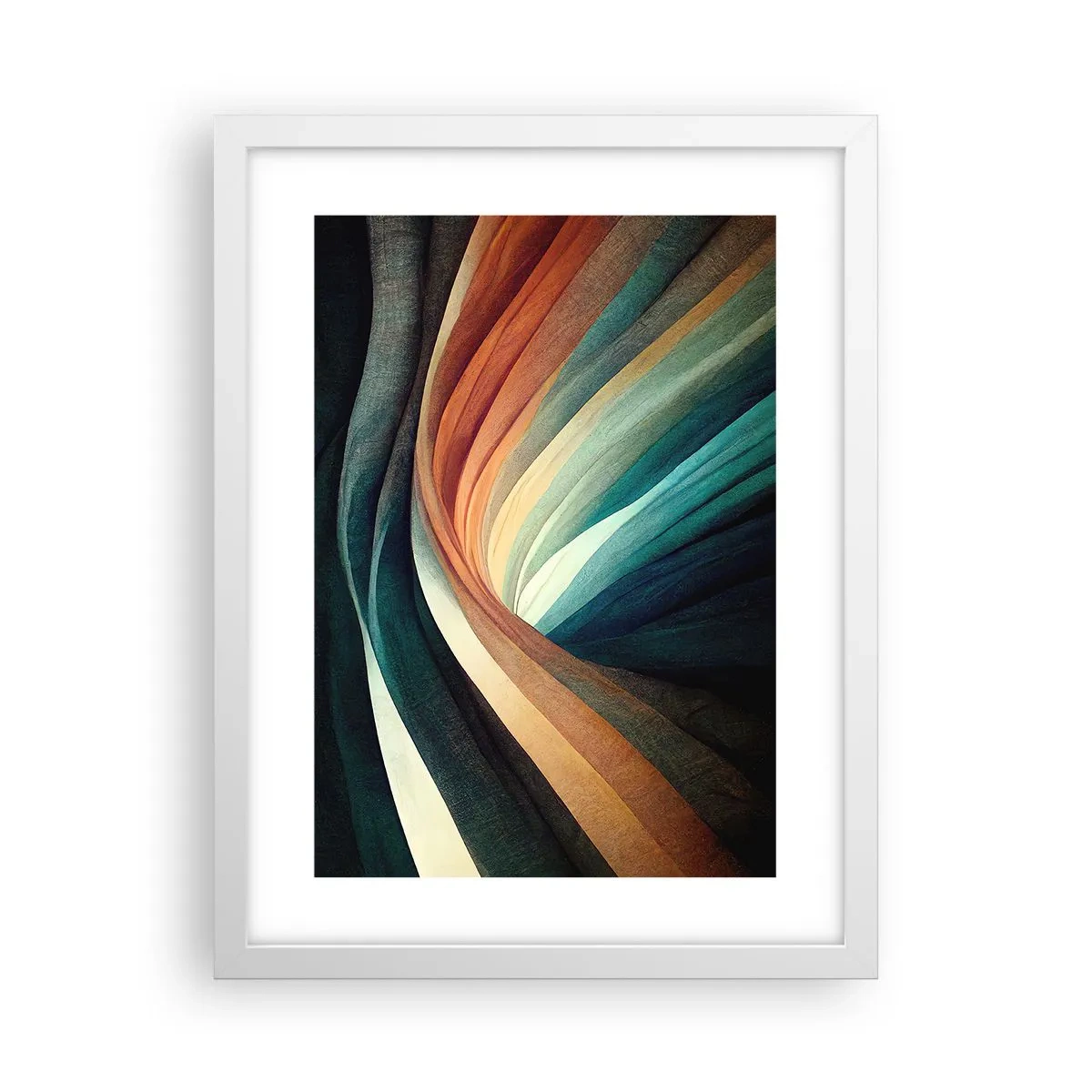 Plakat i hvid ramme - Vævet af farver - 30x40 cm