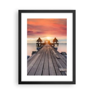 Plakat i sort ramme - Fra vest til øst - 30x40 cm